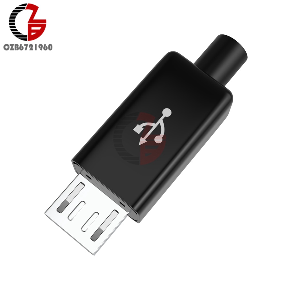 10Pcs Micro USB Male Plug Connector DIY Kit with Covers Black | BigBuy360 - bigbuy360.vn