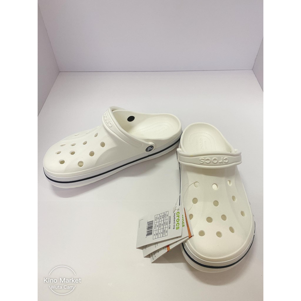 Giày Clog Unisex Crocs Bayaband Trắng - USA Authentic- size người lớn