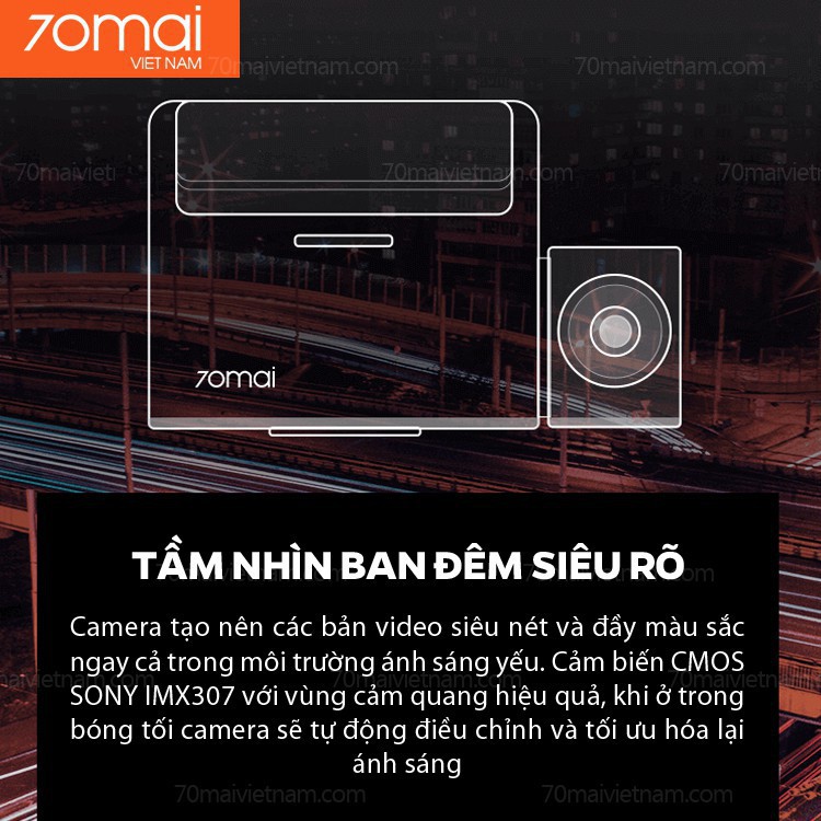 Camera Hành Trình Xiaomi 70mai Lite 💖𝗙𝗥𝗘𝗘 𝗦𝗛𝗜𝗣💖 70mai dashcam Lite - Phiên bản Tiếng Anh. Bảo hành 12 tháng.