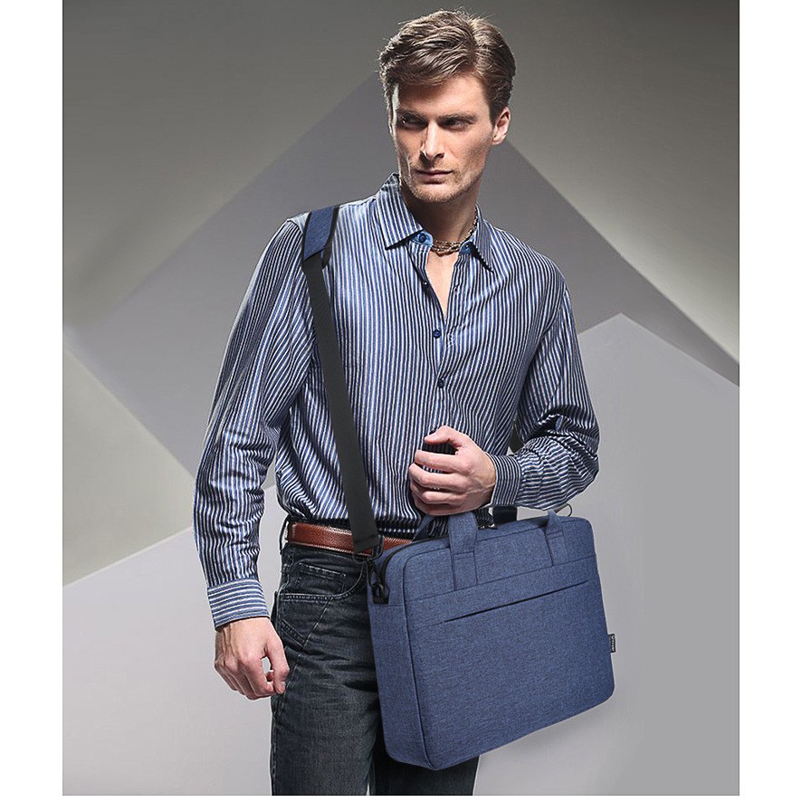 Túi đựng laptop chống sốc, chống ẩm, size to 15,6 inch, có dây đeo chéo | BigBuy360