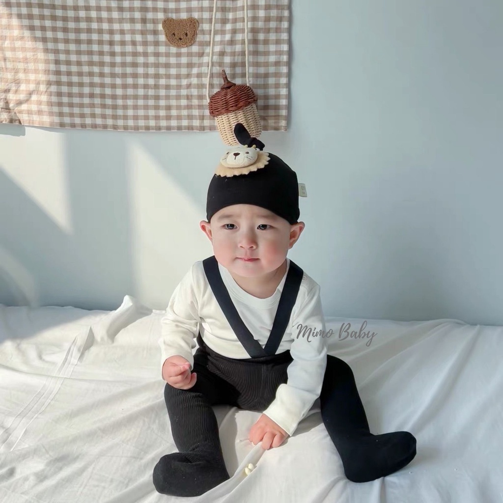 Mũ cotton thắt nút hình sư tử, hình hổ đáng yêu cho bé sơ sinh 5-9kg Mimo baby MD27