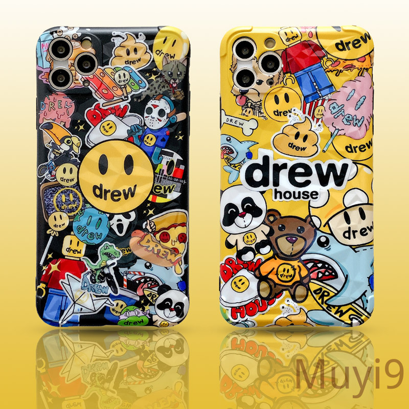 Couple Shell Phone Case Ins Personality Creative Fashion Drew & Justin Bieber &Bear for iPhone12 Iphone11PROMAX X XSMAX XR I8/SE2 Iphone7plus Soft Case iPhone Casing