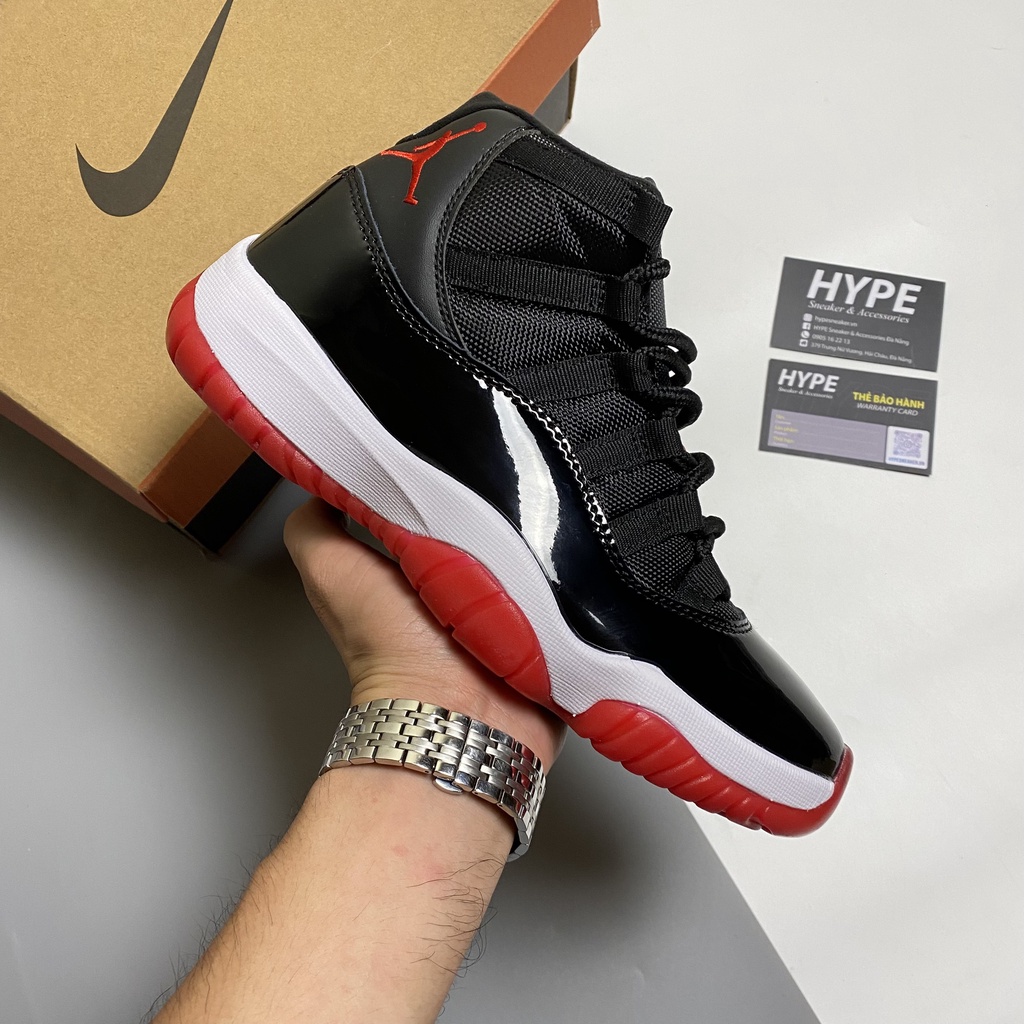Giày bóng rổ Jordan 11 Bred (jd11 đỏ đen) - Hype Sneaker | Phiên bản 1:1 chuẩn
