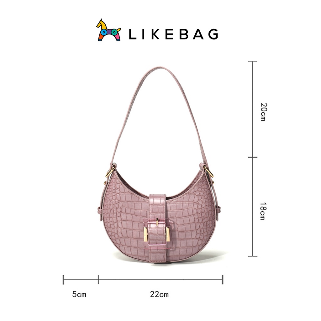 Túi xách nữ đeo vai LIKEBAG da cá sấu dáng thuyền thời trang 9909 - LIBAGI