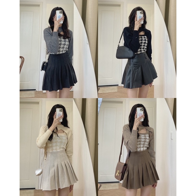 Set len mix áo 2 dây bản to 357