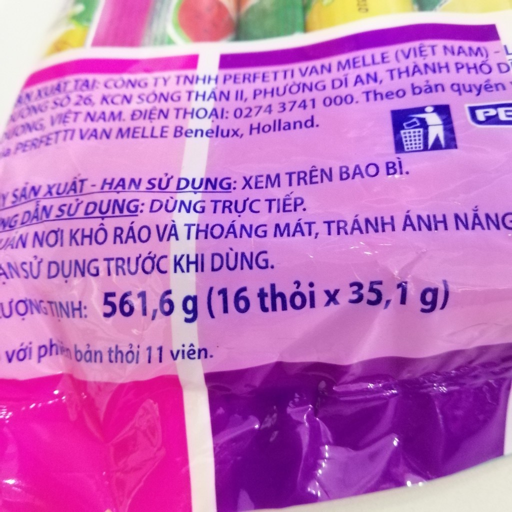 Kẹo Nhai Mentos Cầu Vồng Hương Trái Cây (Gói 16 thanh)