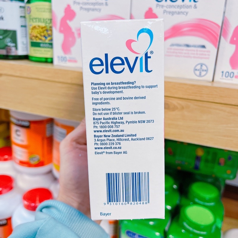 (Date 4/2024) Elevit bầu Vitamin bầu Elevit úc 100 viên