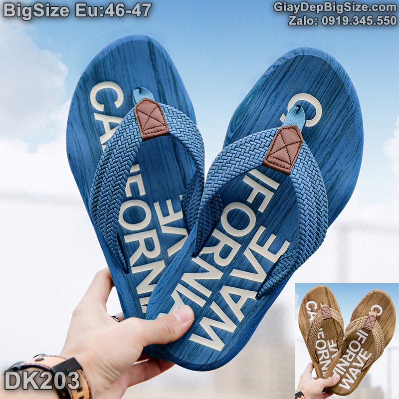 Dép kẹp xỏ ngón, dép tông lào cỡ lớn (Eu: 46-47) cho nam cao to chân ú bè. Big size men's flip-flops - DK203