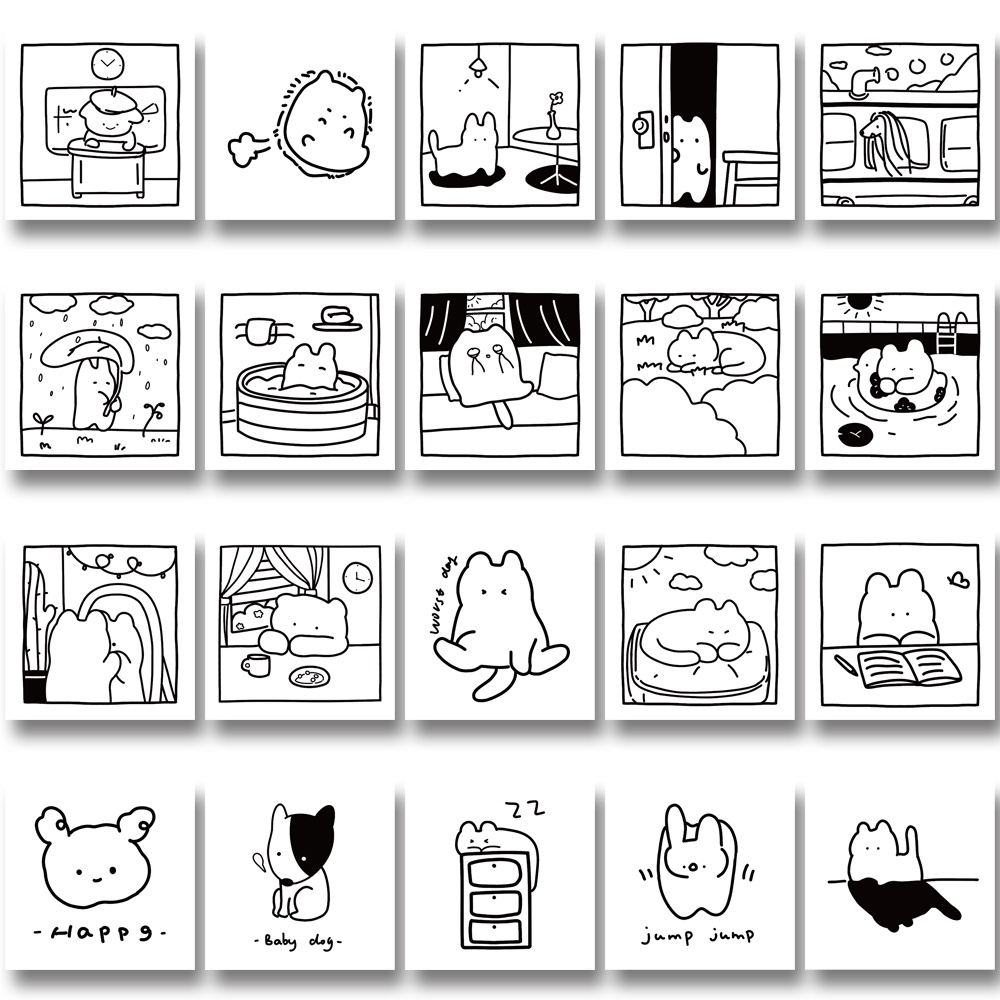 Bộ 40 Miếng Dán Hoạt Hình Dễ Thương Chống Thấm Nước Trang Trí Laptop