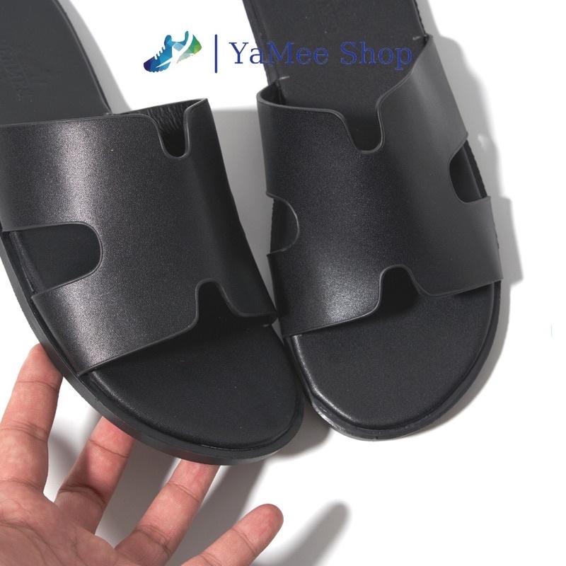 Dép quai ngang nam đế kếp siêu bền, quai da cao cấp