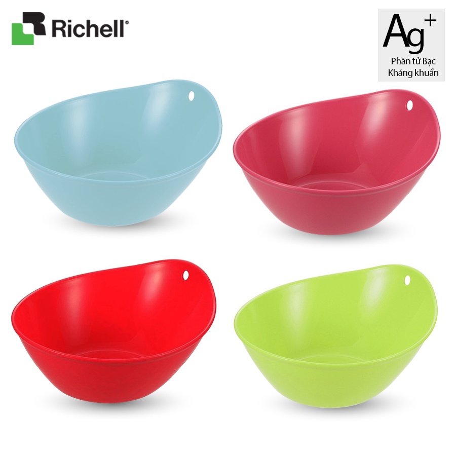 [Made in Japan] Chậu nhựa 3.1l kháng khuẩn Hayur Richell với kiểu dáng tinh tế, màu sắc bắt mắt size 29 x 25.5 x 12.5cm