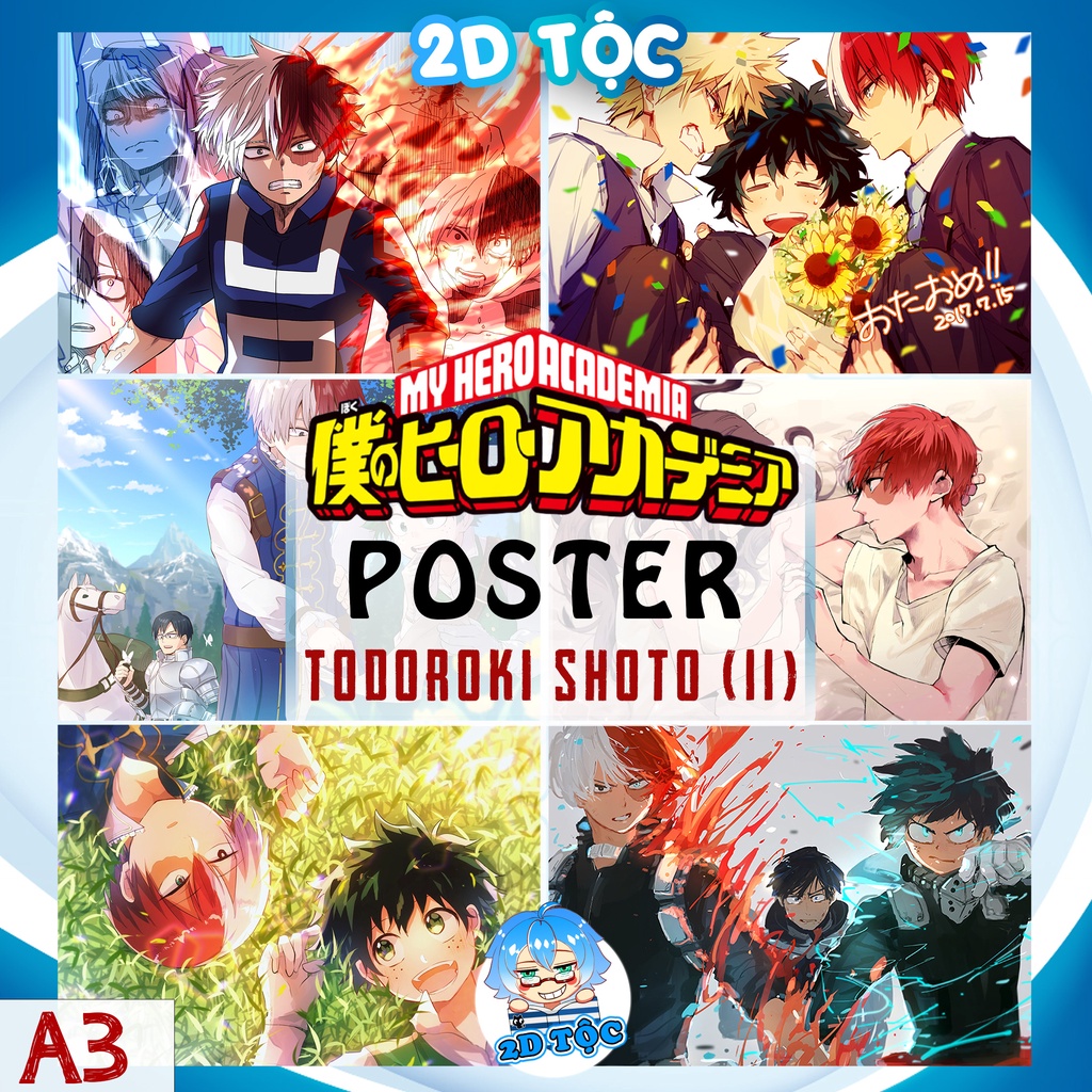 Tranh poster A3 giấy chất lượng cao Todoroki Shoto (11) Anime Manga Boku no Hero Academia - 2D Tộc Shop