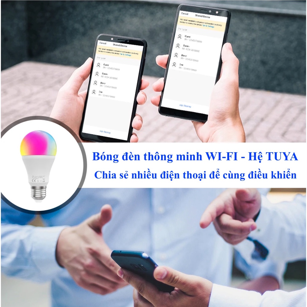 Bóng đèn thông minh, kết nối Wifi, Hệ sinh thái Tuya, App Smart Life / Tuya -