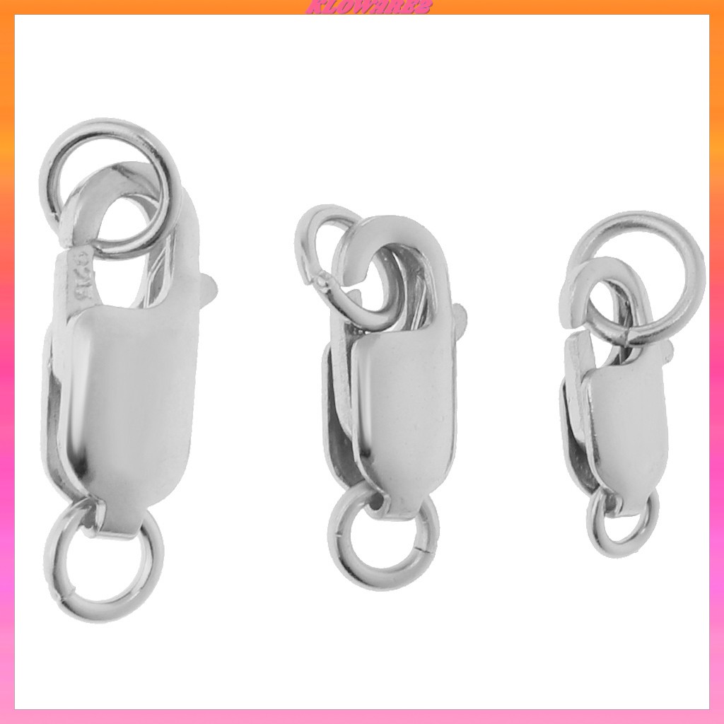 925S Silver Lobster Clasp Hook Necklace Bracelet Chain Connector DIY Craft
