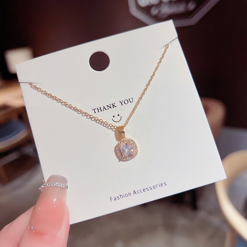 XiaoboACC Vòng Cổ Đính Kim Cương Thời Trang Hàn Quốc Bằng Thép Titan 38CM + 6CM