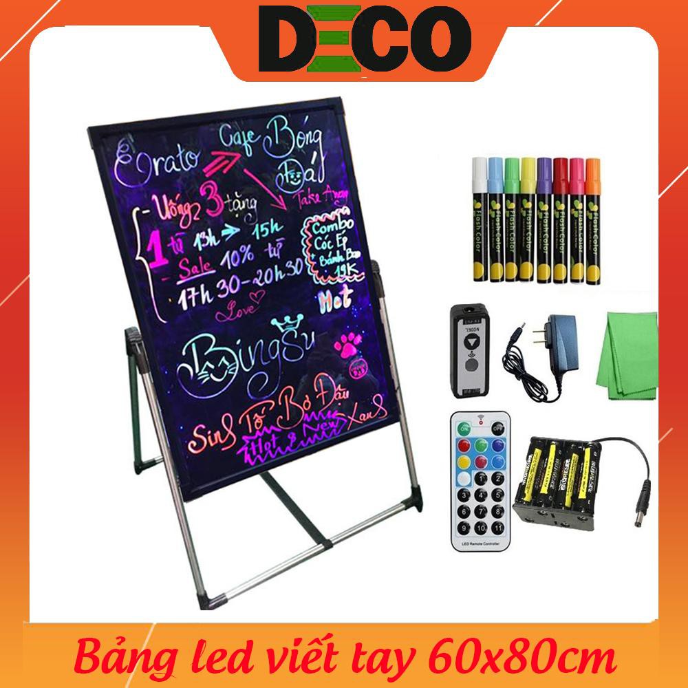 (𝘾𝙖𝙤 𝘾𝙖̂́𝙥) BẢNG ĐÈN LED VIẾT TAY DẠ QUANG KT 60 x 80cm tặng Hộp bút dạ quang ngòi 6mm | BigBuy360 - bigbuy360.vn