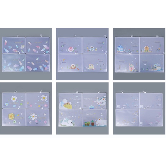 Hộp bút hành tinh hoa anh đào ngựa thần hồng hạc dẹt size A4 HB204 bóp viết cute túi bút dễ thương