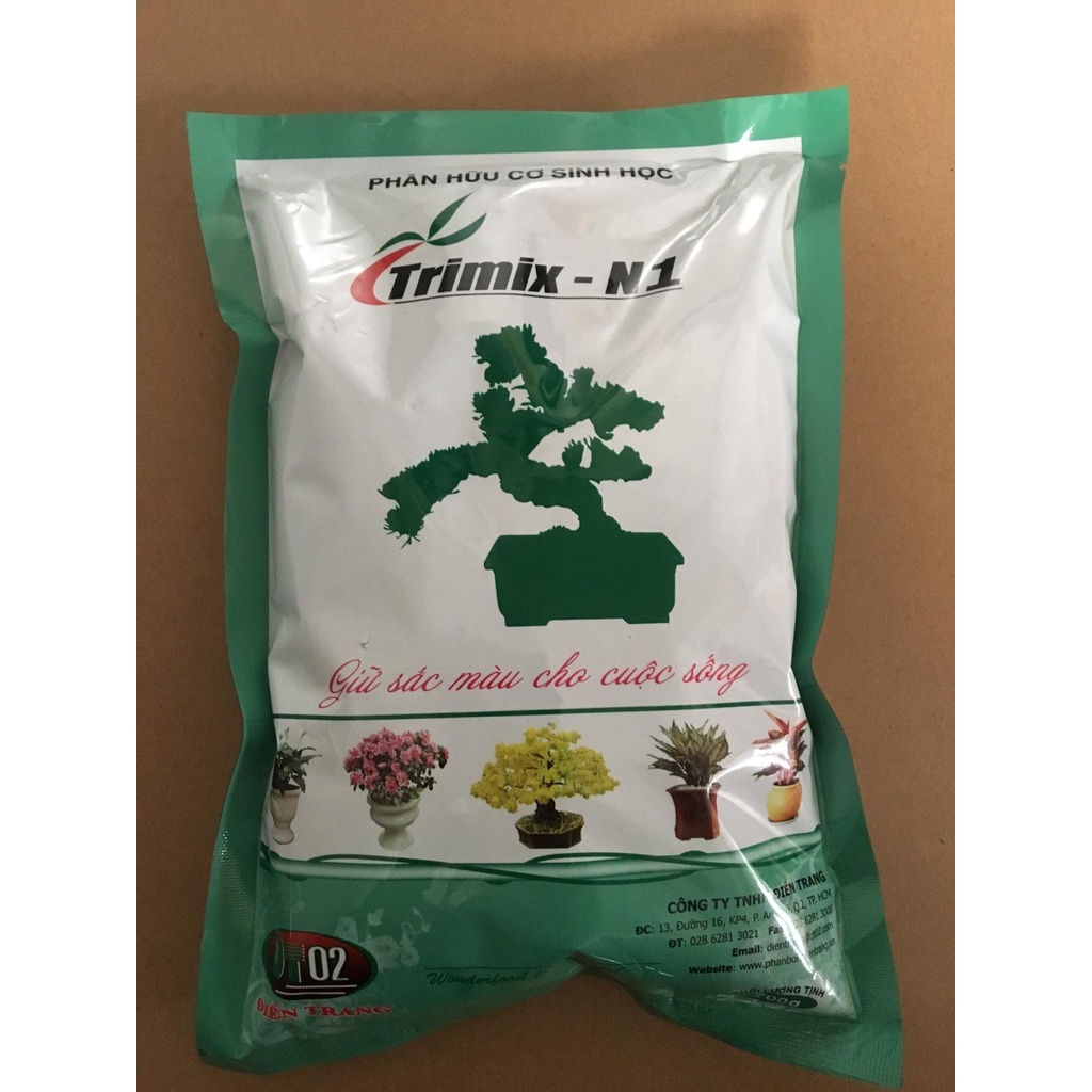 Phân bón hữu cơ sinh học Trimix N1 tốt cây xanh lá - dạng viên tan chậm (gói 700g) - Trimix N1 organic fertilizers 700gr