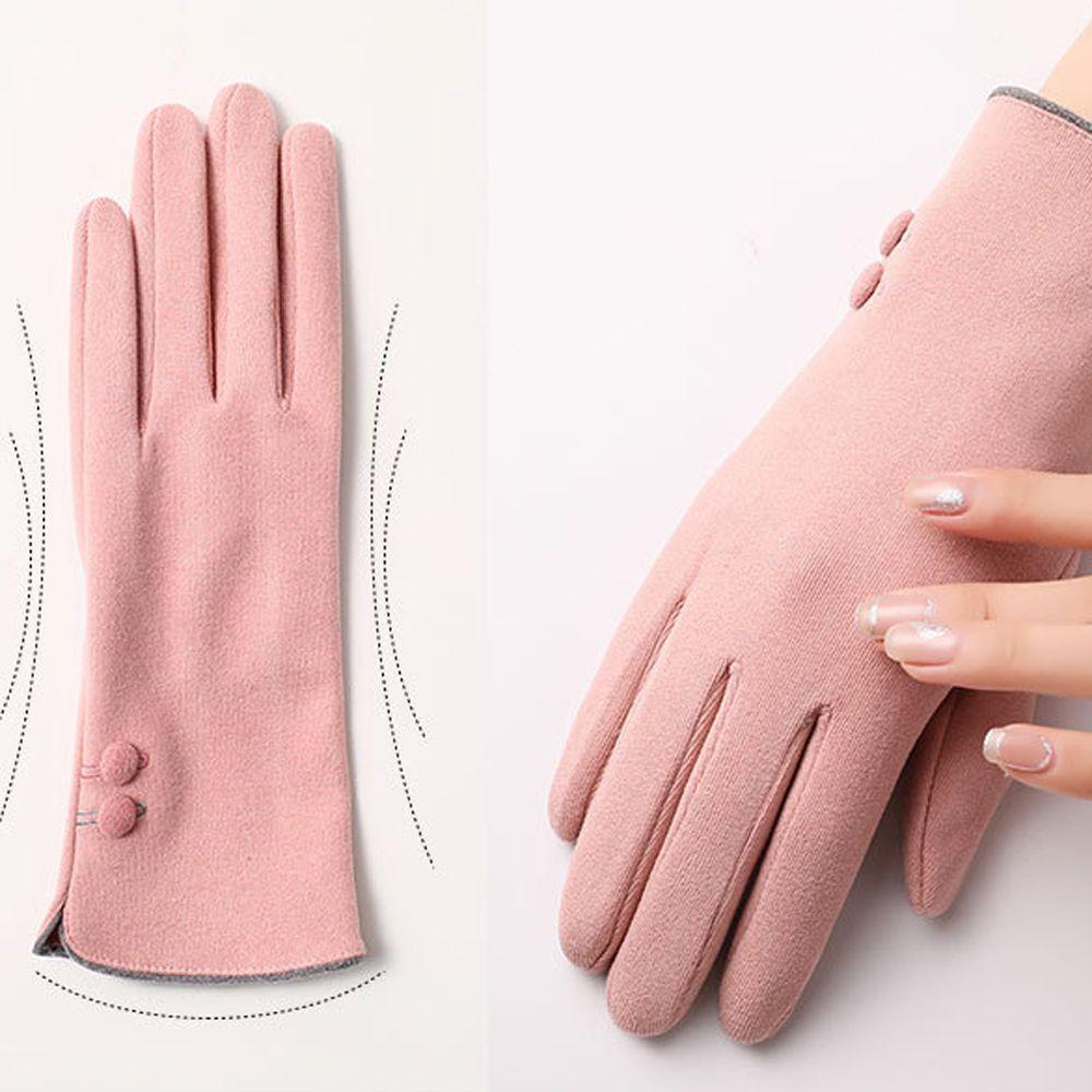 Găng Tay Nhung Ngắn Màu Trơn Giữ Ấm Mùa Đông WMES15H Dành Cho Nữ