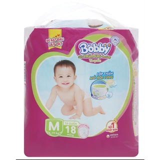 [Bobby CHÍNH HÃNG-NHẬT BẢN] Tã Bỉm quần Bobby M-18 miếng (6 - 11kg) Date 2025