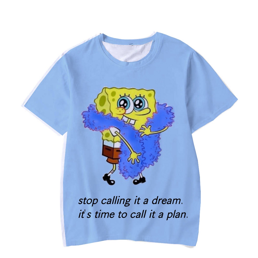 Áo Thun Tay Ngắn In Hình Spongebob 3d Thời Trang Cho Nam