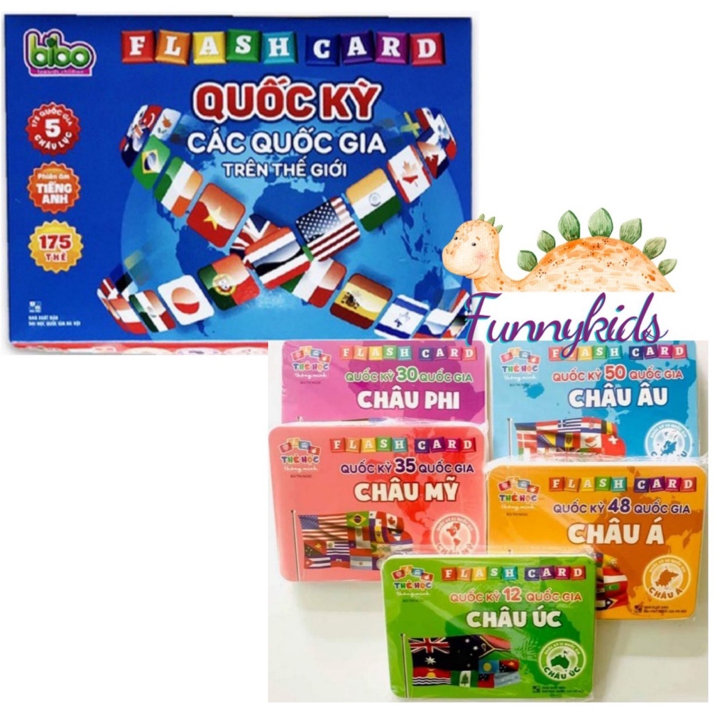 Thẻ Cờ Các Nước Trên Thế Giới Flashcard Quốc Gia- Thẻ Học Thông Minh Song Ngữ Cho Bé