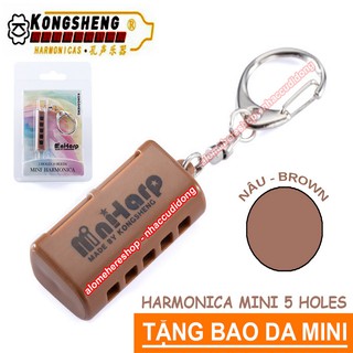 Kèn harmonica mini KongSheng 5 lỗ Nâu