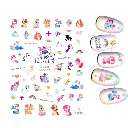 Sticker dán móng tay Pony và Elsa