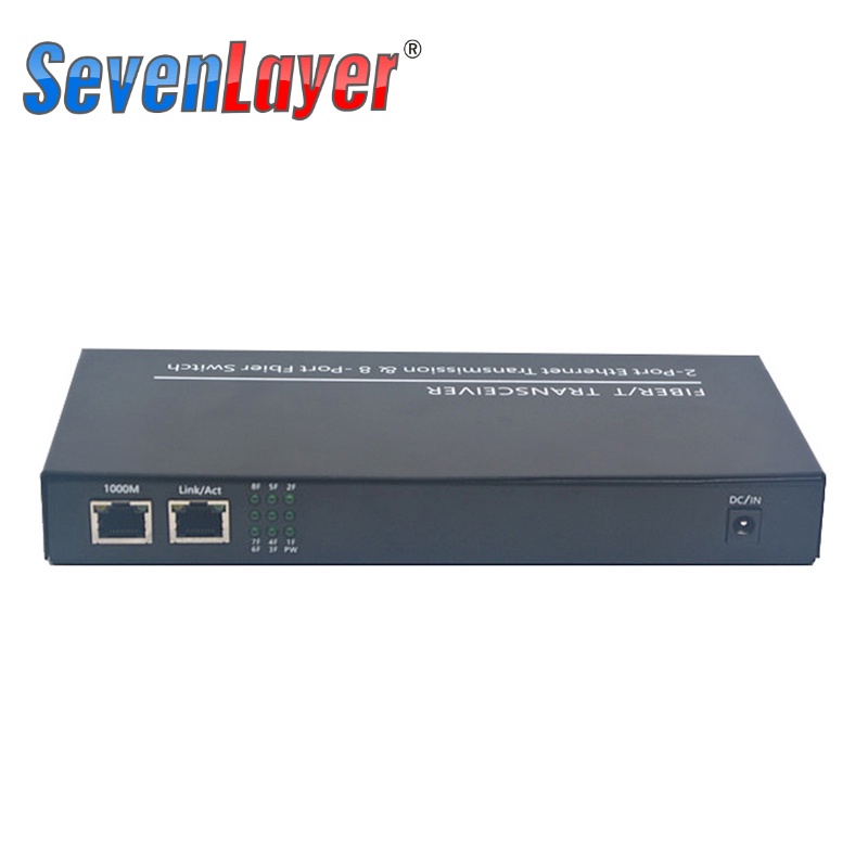 Công tắc quang cáp quang Gigabit 8 SC 2 1000M RJ45 Gigabit Ethernet Switch Media Converter 5V3A