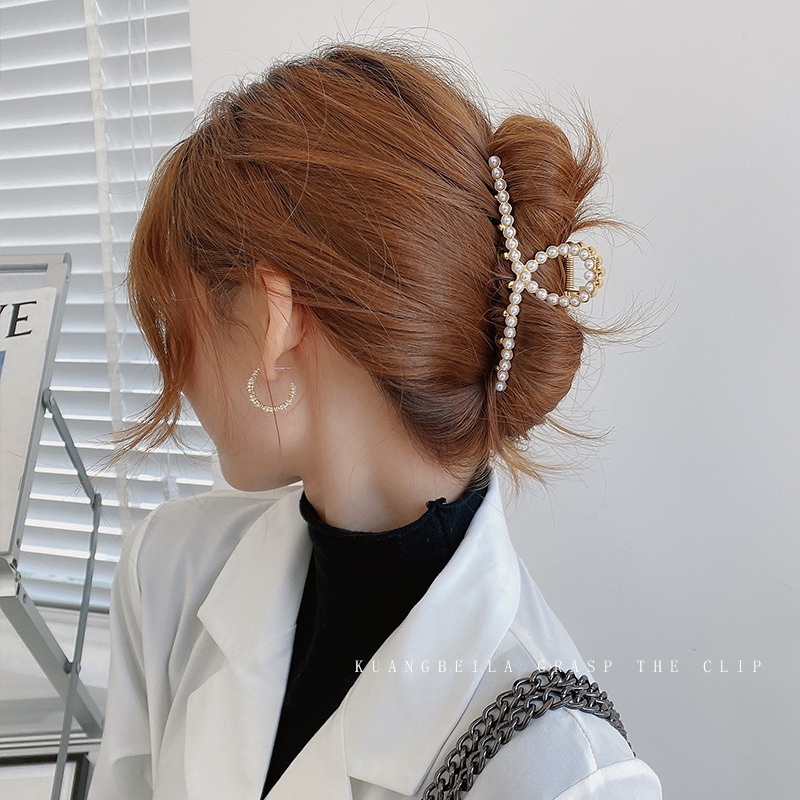 Kẹp Tóc Kim Loại Vàng Đơn Giản Thời Trang Hàn Quốc