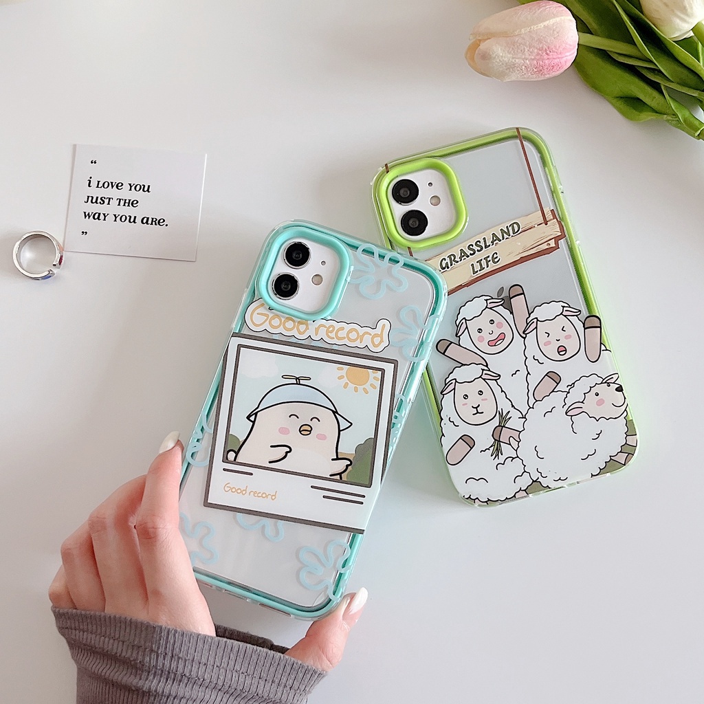 Ốp Điện Thoại Màu Kẹo Trong Suốt Chống Sốc 3 Trong 1 Cho Iphone 11 12 13 Pro Max XR X XS 6 7 8 Plus 6 7 8 SE