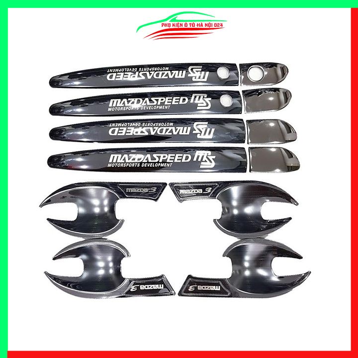 Ốp tay hõm Mazda 3 2015-2019 vân titan chống trầy bảo vệ cửa xe ô tô