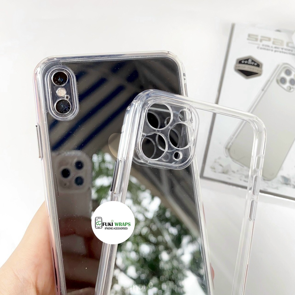 Ốp trong  lưng bóng cứng viền dẻo Không Ố Vàng 12PROMAX | 11 PROMAX | X | XSMAX |  IP11 - FukiShop