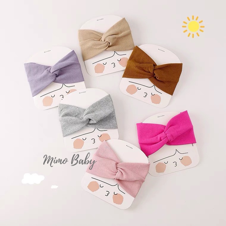 Băng đô thun gân xoắn chéo style hàn quốc dễ thương cho bé BD45 Mimo Baby