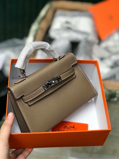 Túi chữ H mini tag bạc full box size 19