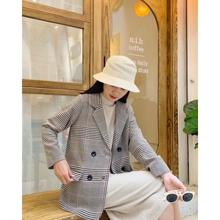 blazer hoạ tiết 2 lớp dày dặn