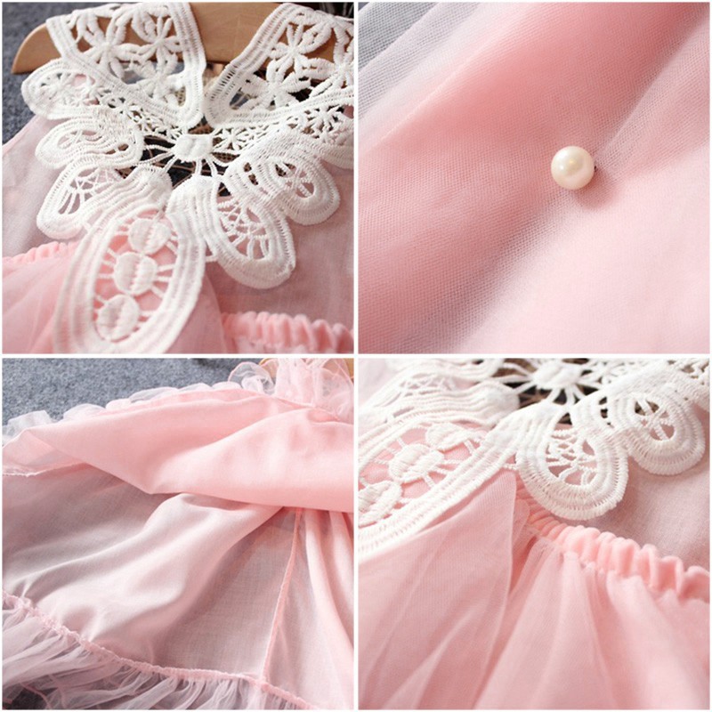 Đầm Xoè Tutu Phối Ren Hoa Phong Cách Công Chúa Cho Bé Gái