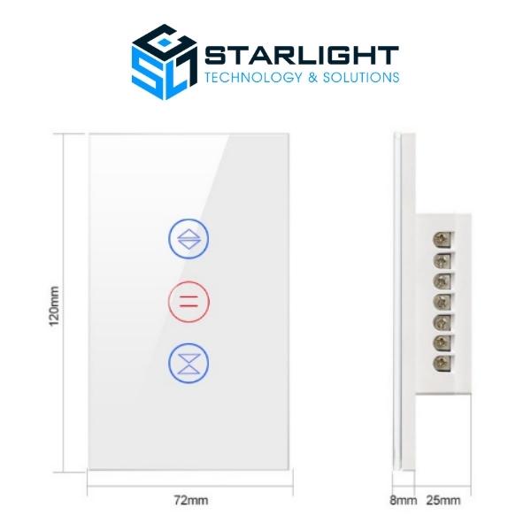 Công tắc điều khiển cửa cuốn thông minh Wifi/ Zigbee Tuya  Viền Nhôm 2.5D- BH 12 tháng