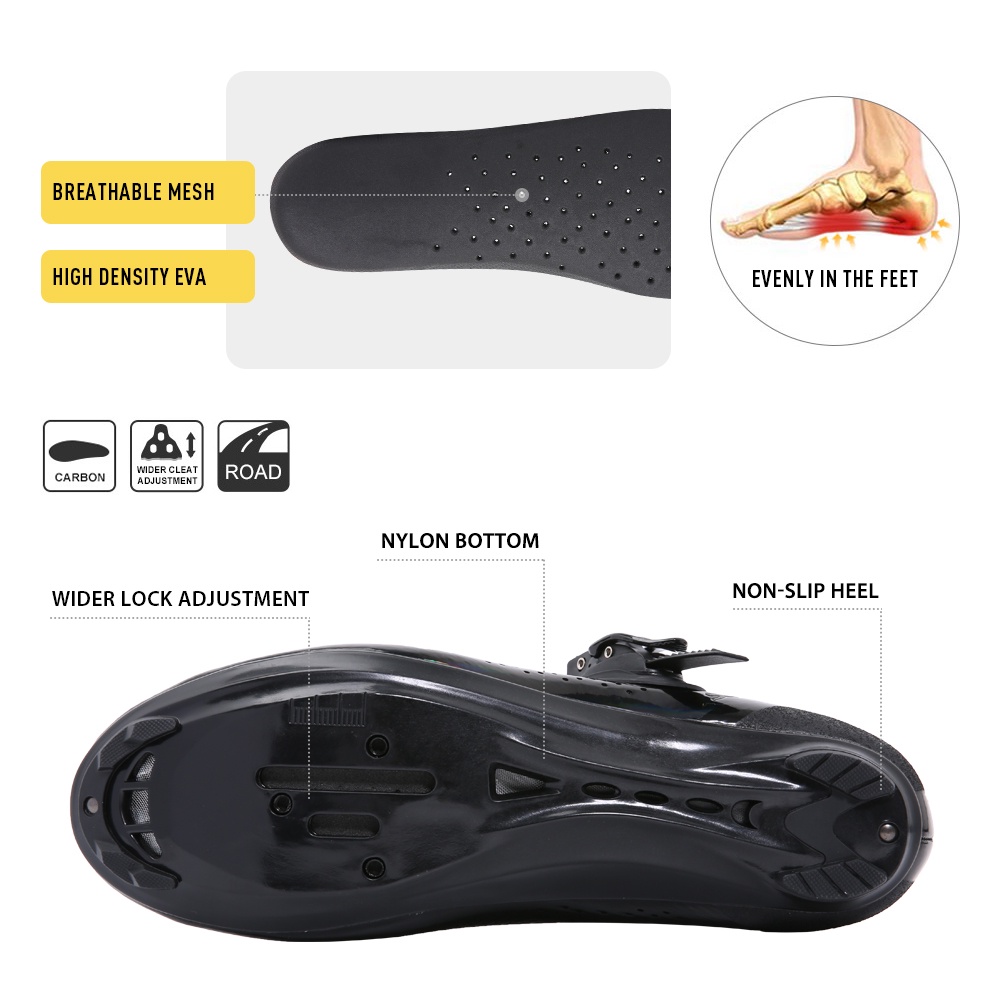 Santic Nam giày đi xe đạp cho người mới bắt đầu giày đi xe đạp giày đi xe đạp chống trượt thoáng khí Khóa xe đạp giày có đệm K20MJ149