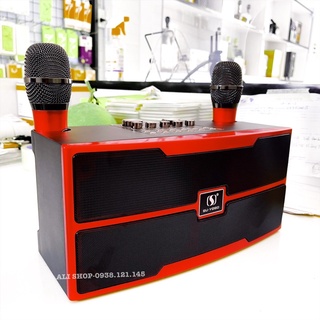 Loa karaoke bluetooth ys 201 kèm 2 micro không dây hát rất hay