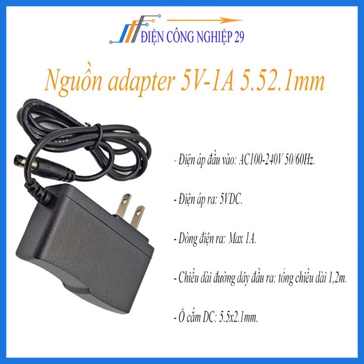 Nguồn adapter 5V-1A 5.5*2.1mm