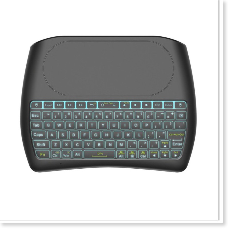 🔖[Hnl] Bàn phím Bluetooth mini kết hợp bàn di chuột đa phương tiện D8 có đèn nền 2.4G