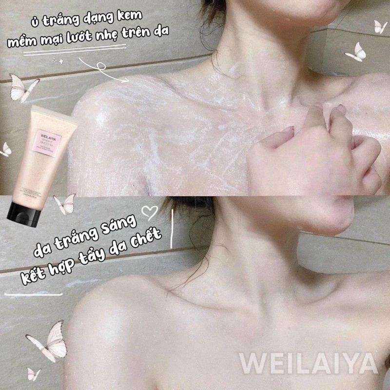 Ủ trắng da + tẩy da chết vỏ hồ đào Weilaiya 1 tuýp 2 công dụng siêu hot