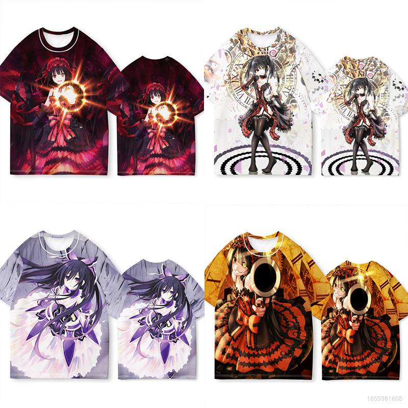 Áo Thun Tay Ngắn Dáng Rộng In Hình Anime Ellen DATE A LIVE Thời Trang Unisex