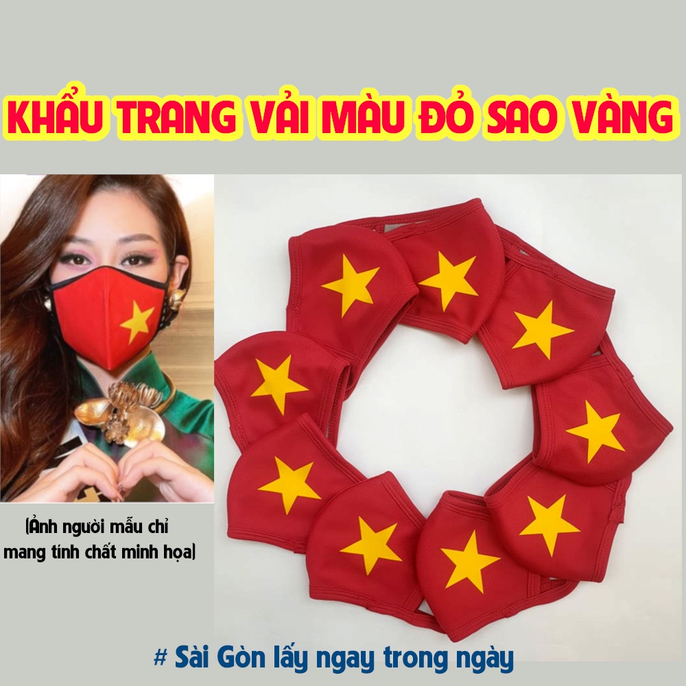 KHẨU TRANG MÀU ĐỎ SAO VÀNG