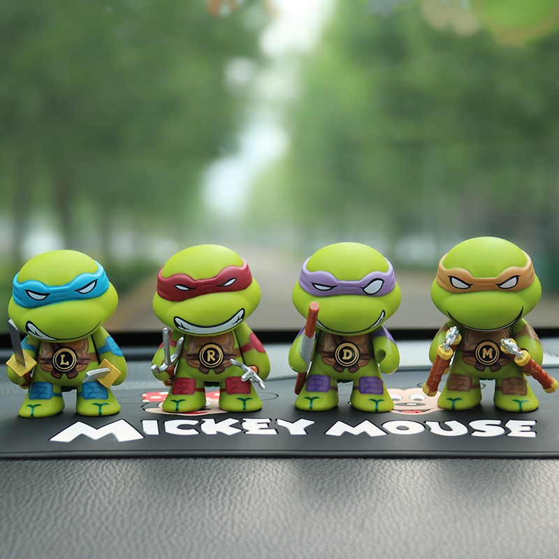 Đồ chơi mô hình Ninja Rùa cao 7 cm bằng nhựa có khớp trang trí tablo ô tô