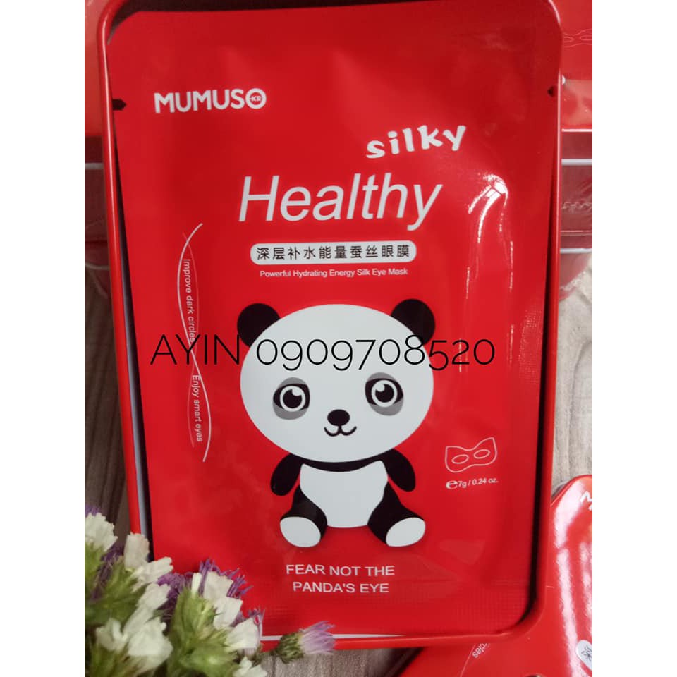 Mặt nạ mắt Silky Healthy Panda's Eye Mumuso 10 miếng hộp thiếc