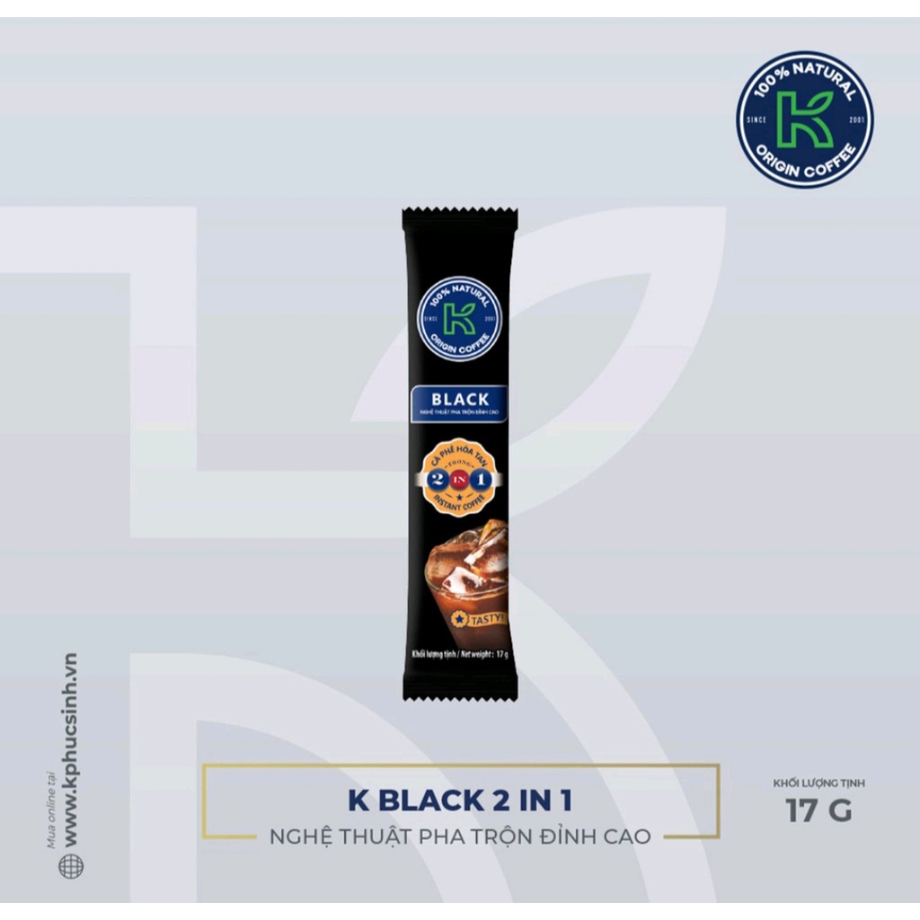 Cà phê đen K Coffee Black Phúc Sinh Hộp 255g