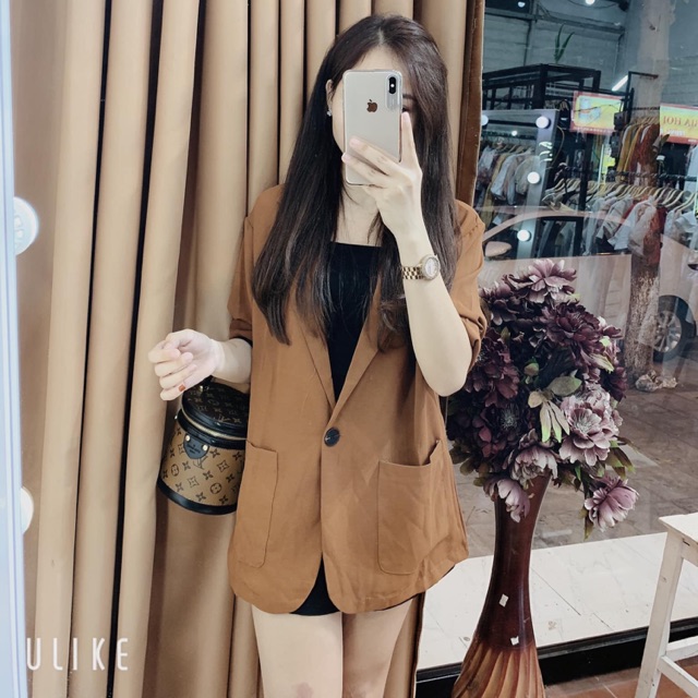 Vest vải nâu Tây