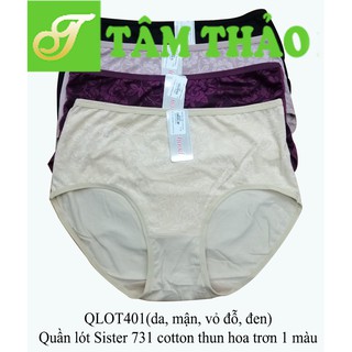 Quần lót nữ Thái Lan Sister hood 731 da cotton thun hoa trơn 1 màu
